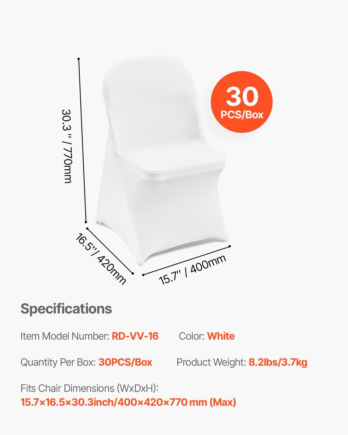 100 Pcs White Chair Covers
