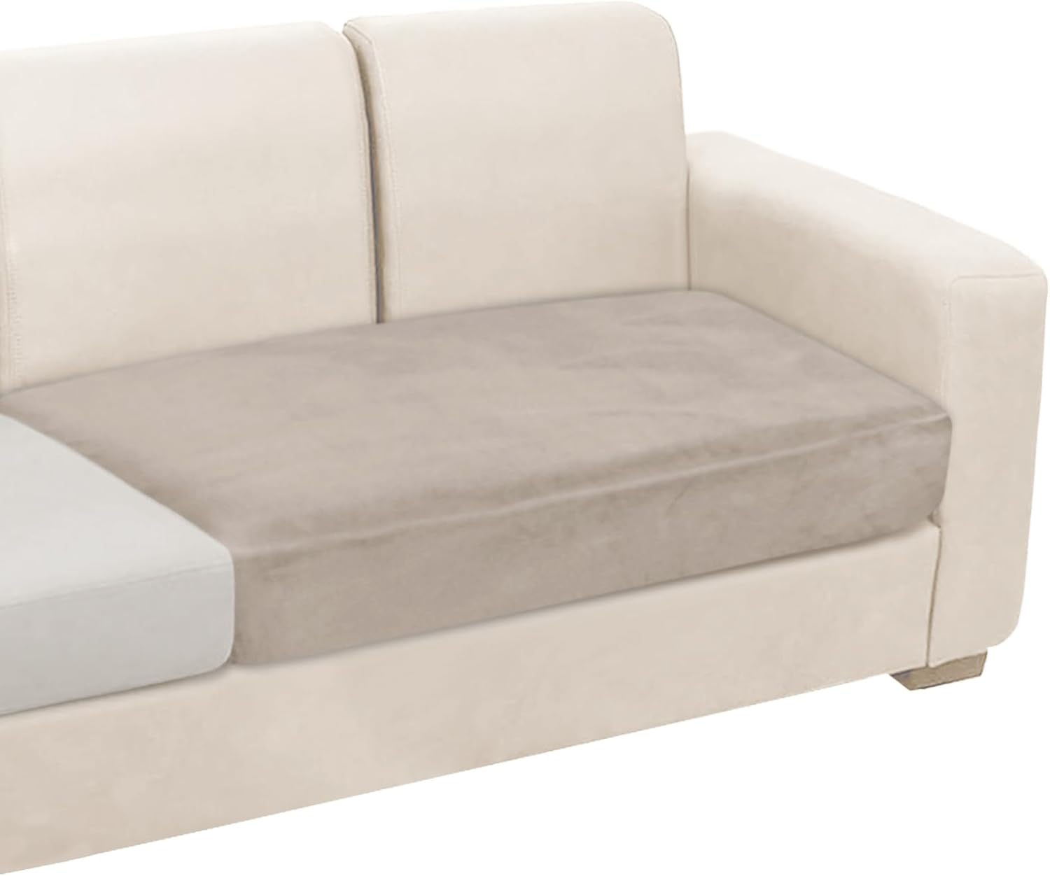 NAISI Sectional Couch Cover 4 Pieces Velvet Separate Couch Cushion Covers L Shape Soft Stretch Sofa Slipcovers with 2pcs Pillowcases for Left/Right Chaise Sectional Couch(3 Seater+1 Chaise,Dark Grey)