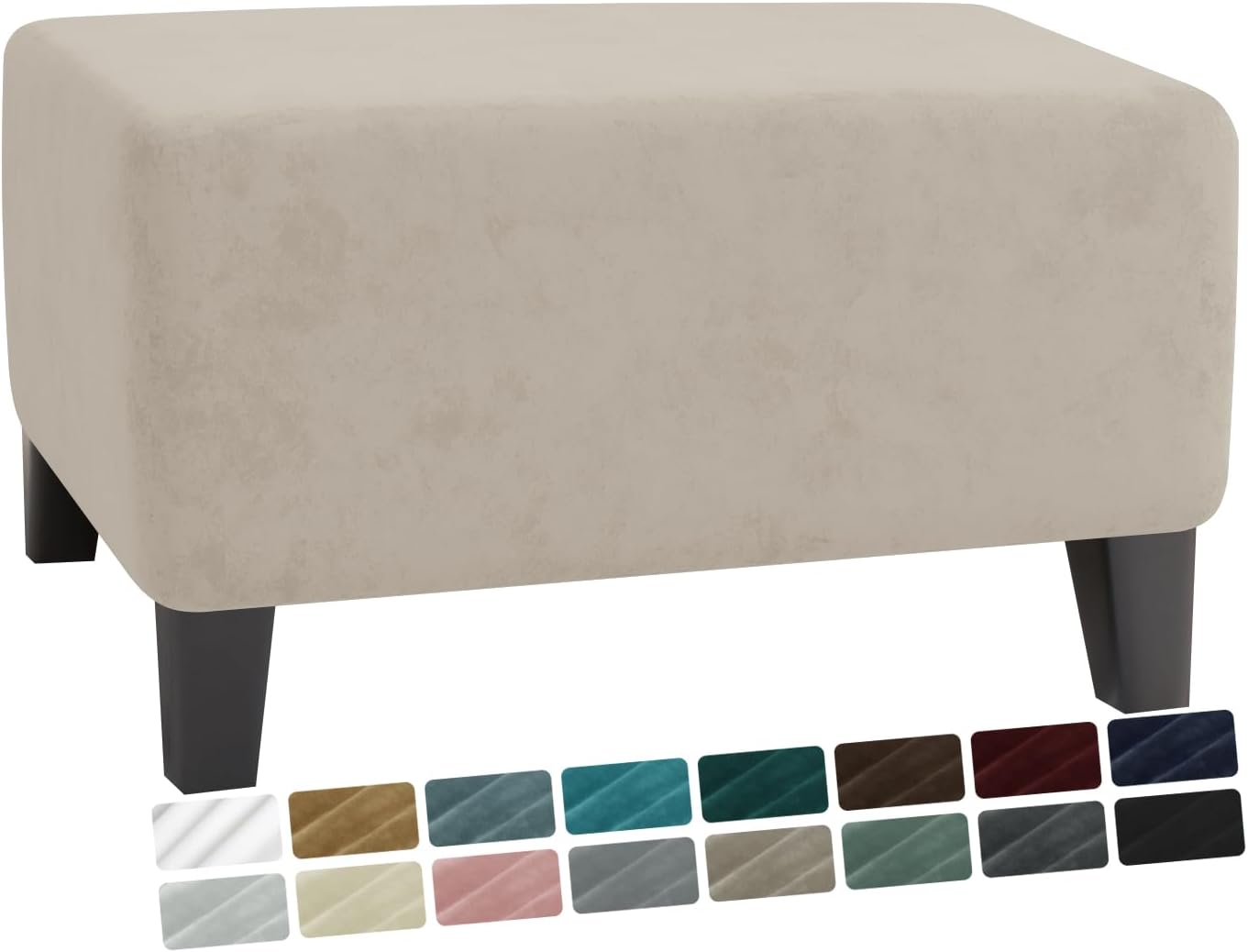 Velvet Ottoman Cover Rectangular