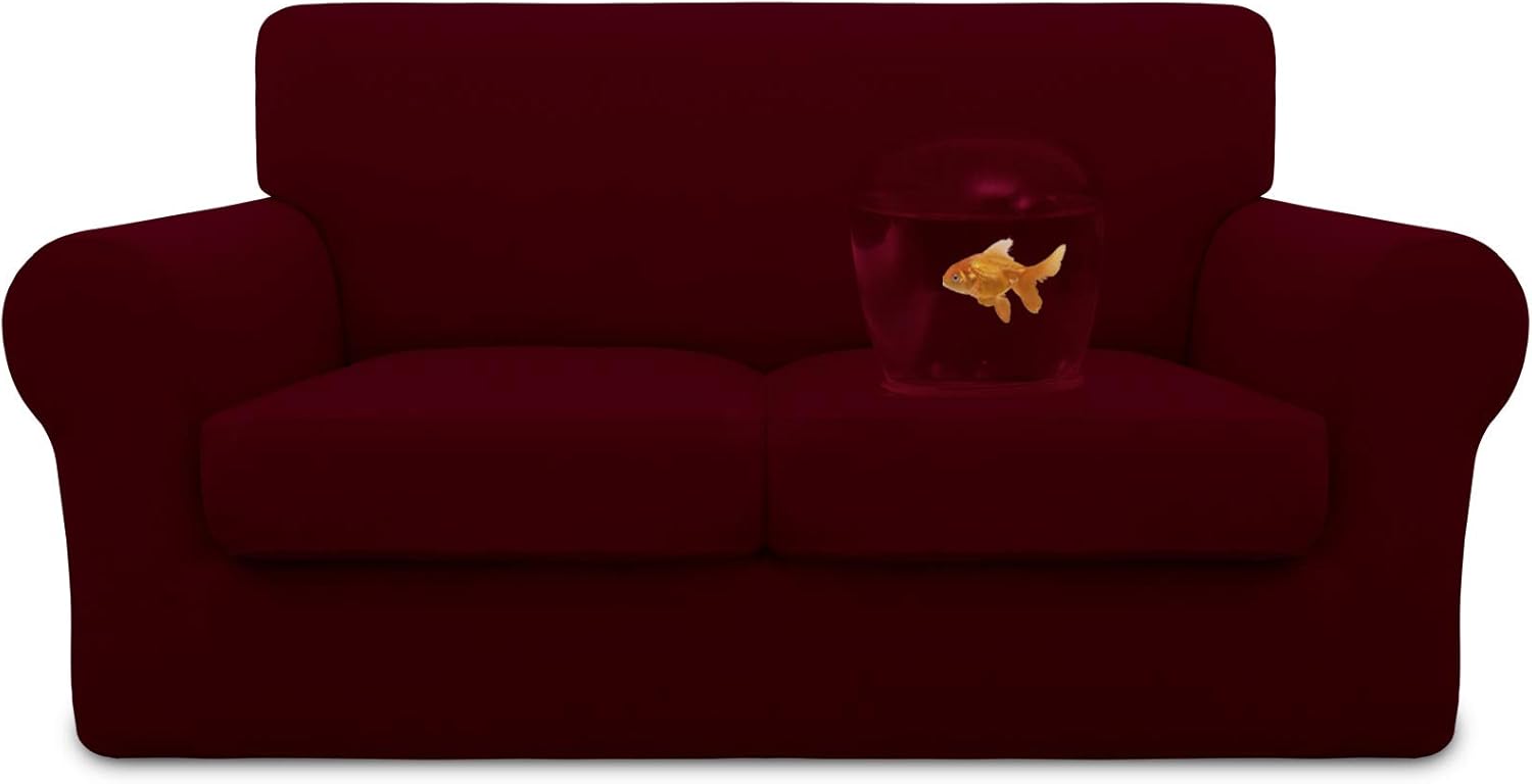 Easy-Going 100% Dual Waterproof 2 Pieces Chair Cover Stretch Soft Couch Cover for Dogs, Sofa Slipcover for 1 Separate Cushion Couch Leakproof Furniture Protector for Kids, Pets Grayish Green