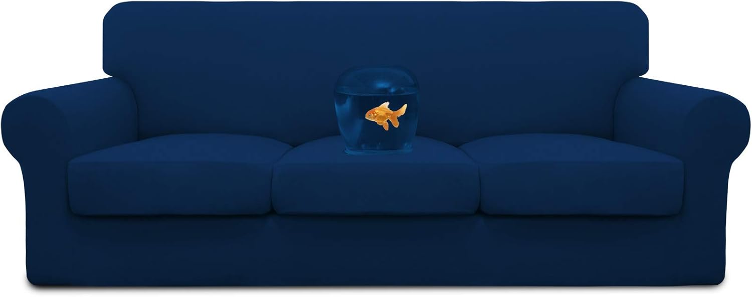 Easy-Going 100% Dual Waterproof 2 Pieces Chair Cover Stretch Soft Couch Cover for Dogs, Sofa Slipcover for 1 Separate Cushion Couch Leakproof Furniture Protector for Kids, Pets Grayish Green