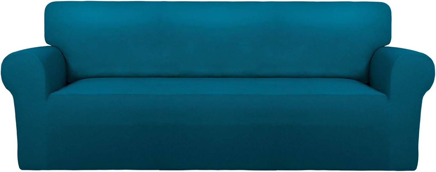 PureFit Super Stretch Chair Sofa Slipcover – Spandex Non Slip Soft Couch Sofa Cover, Washable Furniture Protector with Non Skid Foam and Elastic Bottom for Kids, Pets （Chair, Dark Gray）