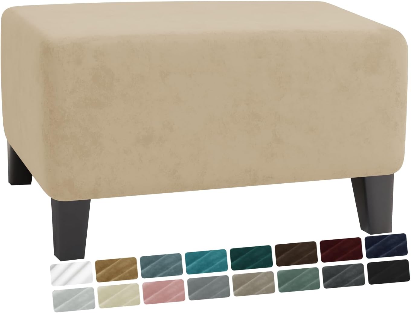 Velvet Ottoman Cover Rectangular