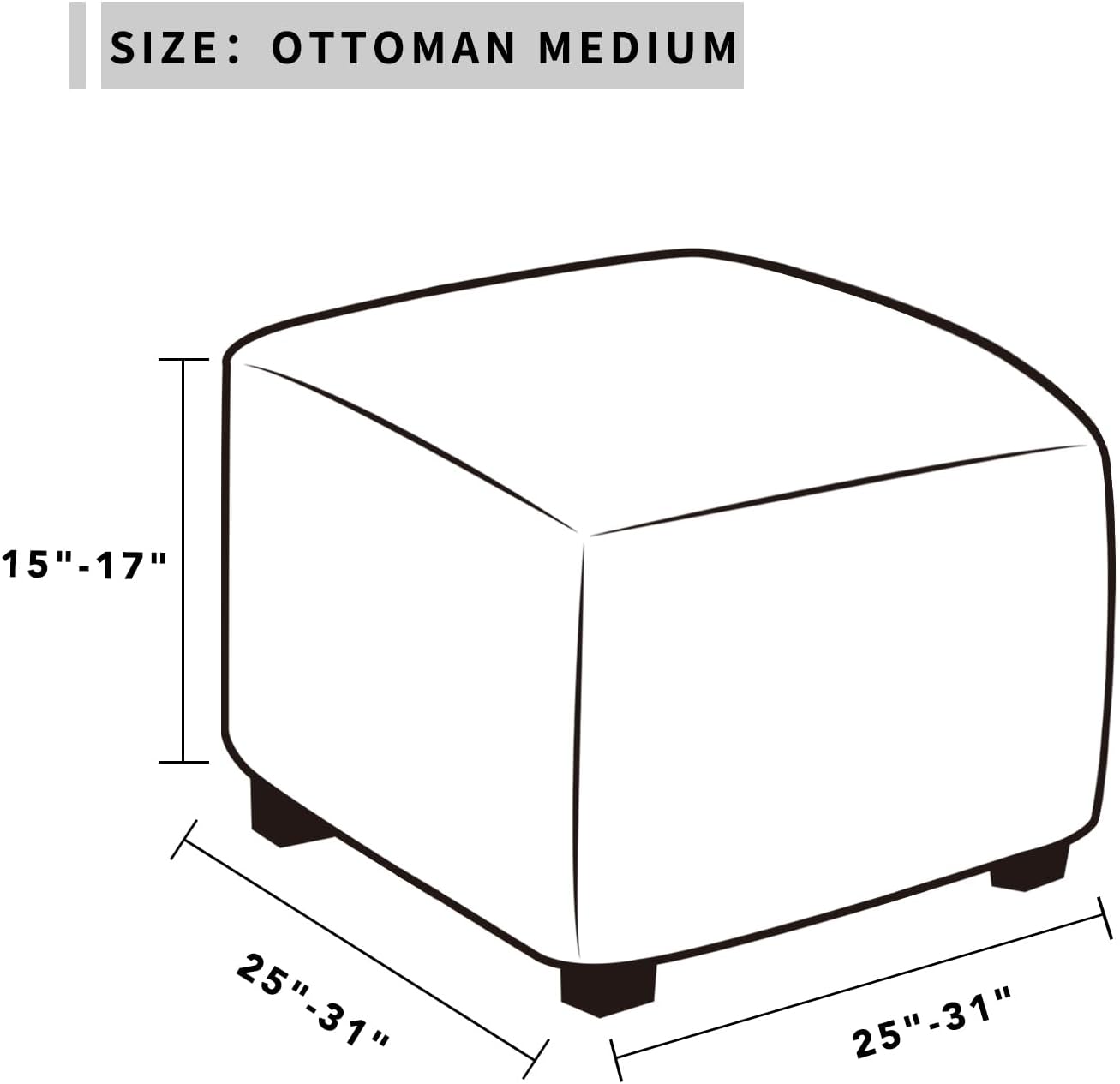 Dual Waterproof Stretch Ottoman Cover