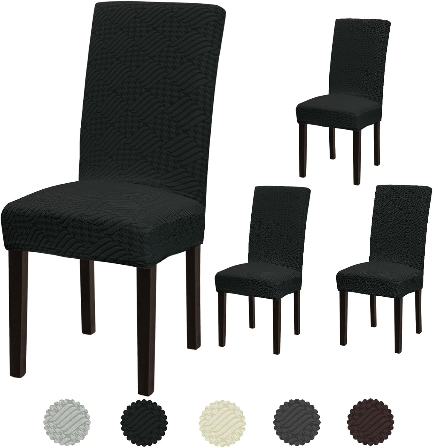 Stretch Dining Room Chair Covers Set of 6, Removable Washable Chair Covers for Dining Chairs,Dining Room, Hotel, Ceremony