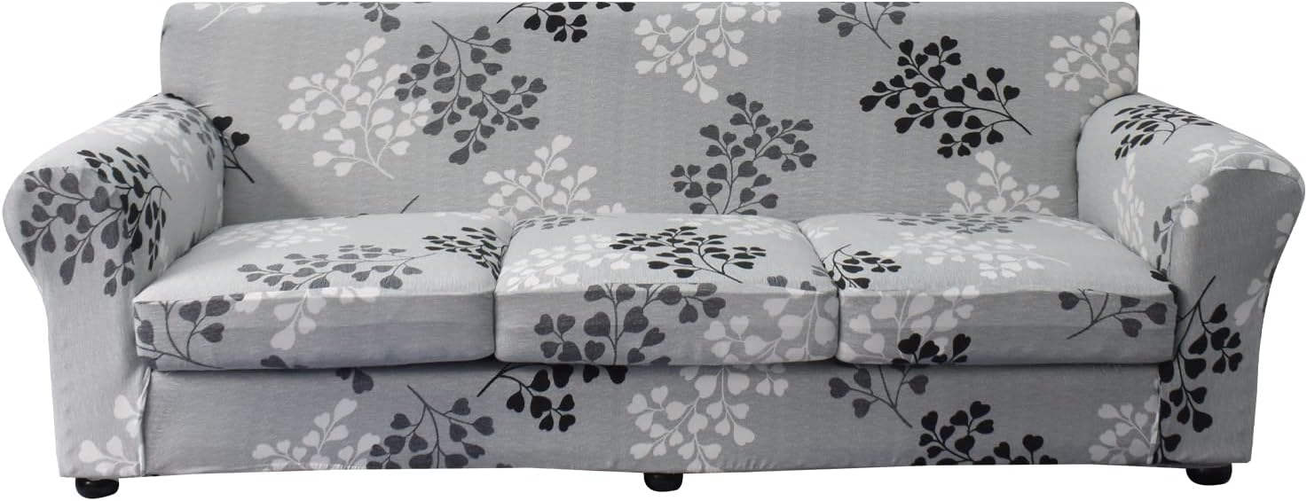 KRFOONN 2 Piece Chair Covers Printed Sofa Covers Couch Covers Washable Armchair Sofa Couch Slipcover Furniture Protector with Elastic Bottom for Living Room (Armchair, 23), Small