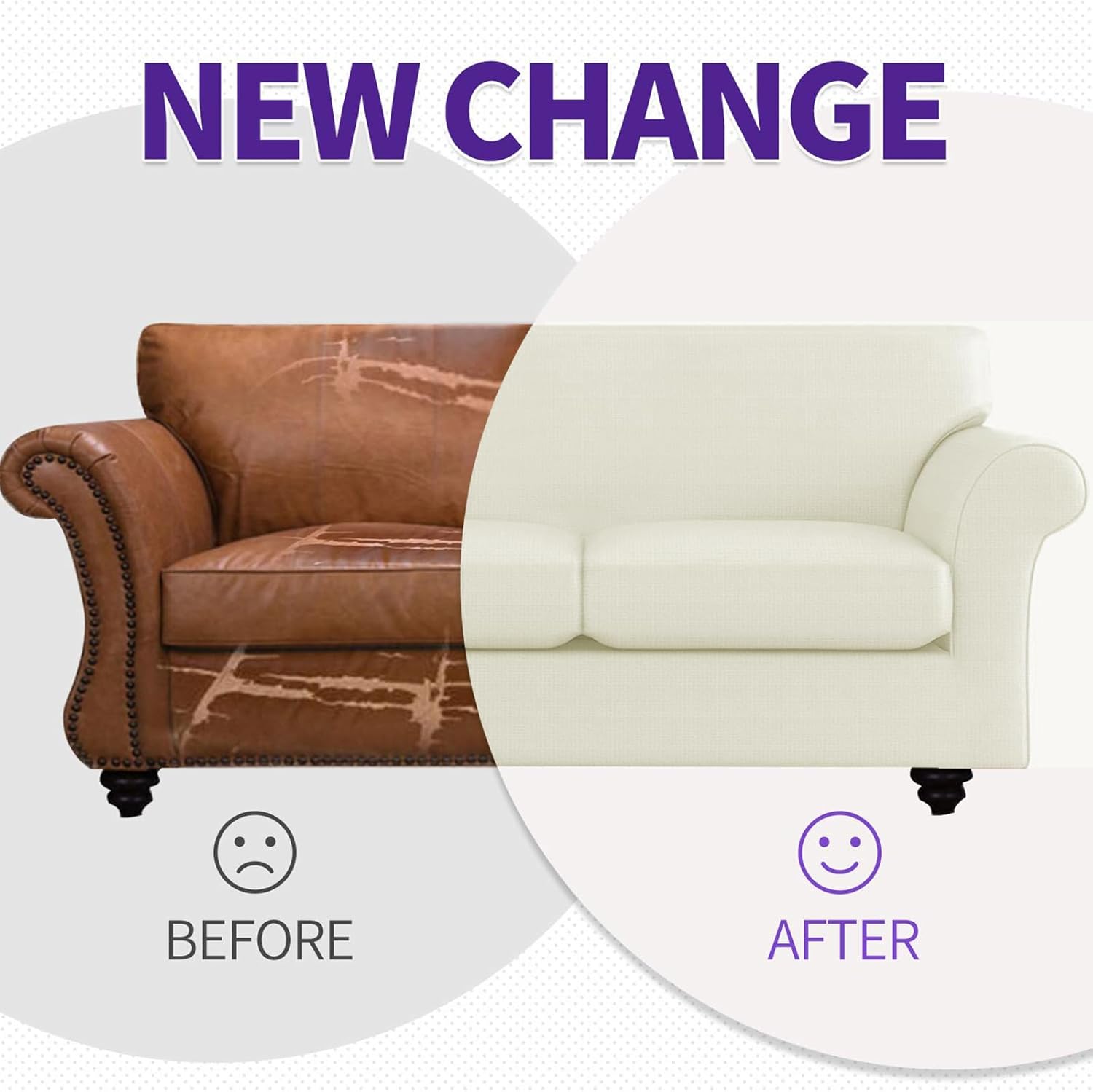 ZNSAYOTX 2 Piece Chair Covers for Living Room with Arms Anti Slip Stretch Arm Chair Slipcovers Sofa Armchair Slipcover Machine Washable Furniture Protector (Black and White, Chair)