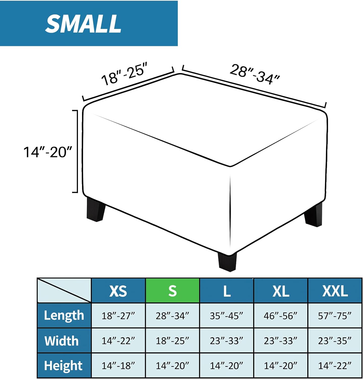 Rectangle Footrest Slipcovers