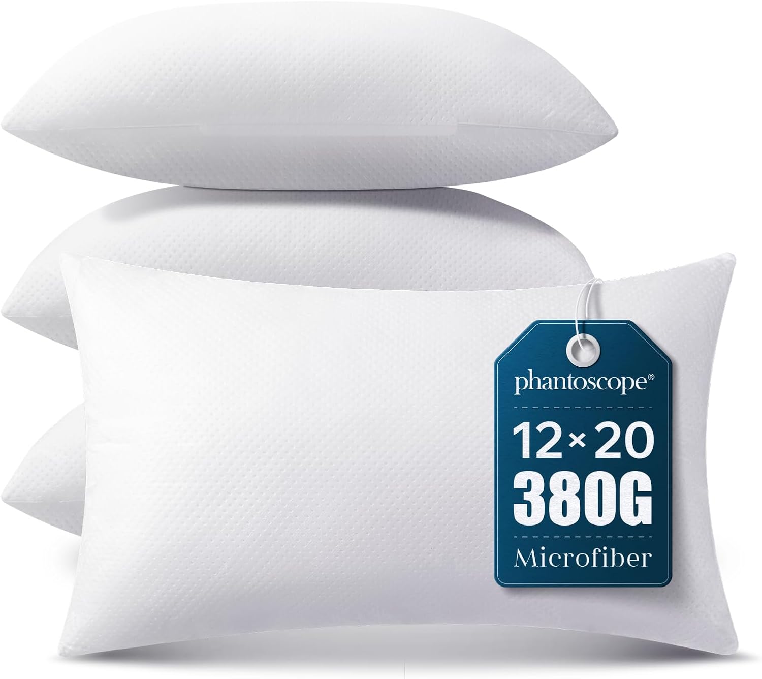 Phantoscope Pillow Inserts, Hypoallergenic 100% Virgin Fiber Square Form Microfiber Throw Pillow Inserts, Couch Bed Pillows 45x45 cm, 18x18 Inch (Pack of 4)