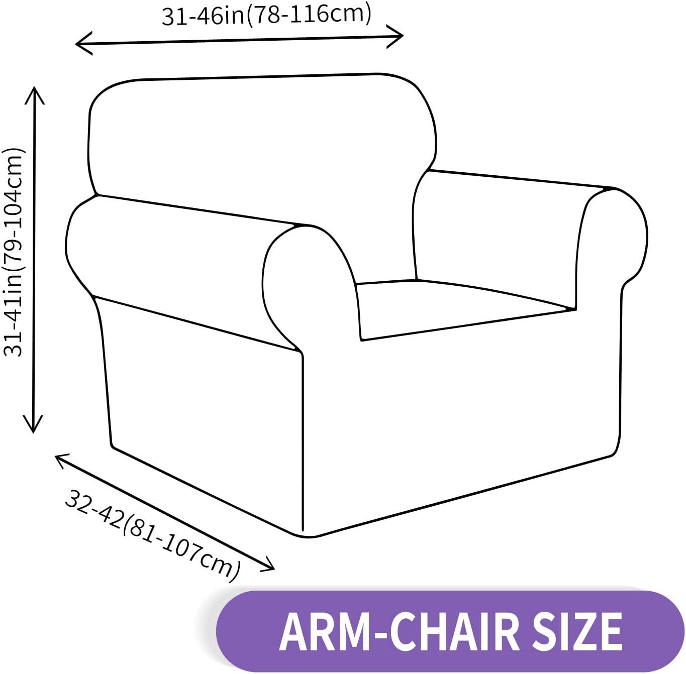 ZNSAYOTX Chair Slipcovers with Arms for Living Room High Stretchy Spandex Pet Friendly Armchair Furniture Protection Covers (Black and White, Chair)