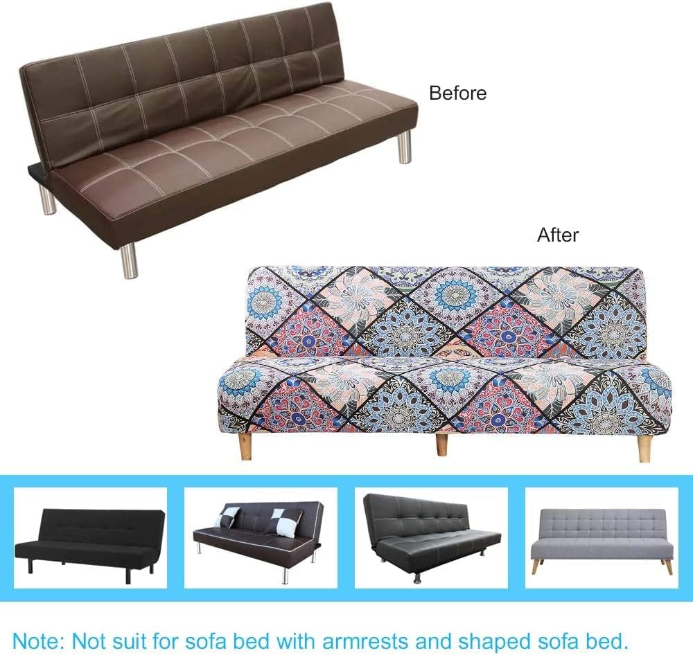 Linen Blue Armless Sofa Bed Cover