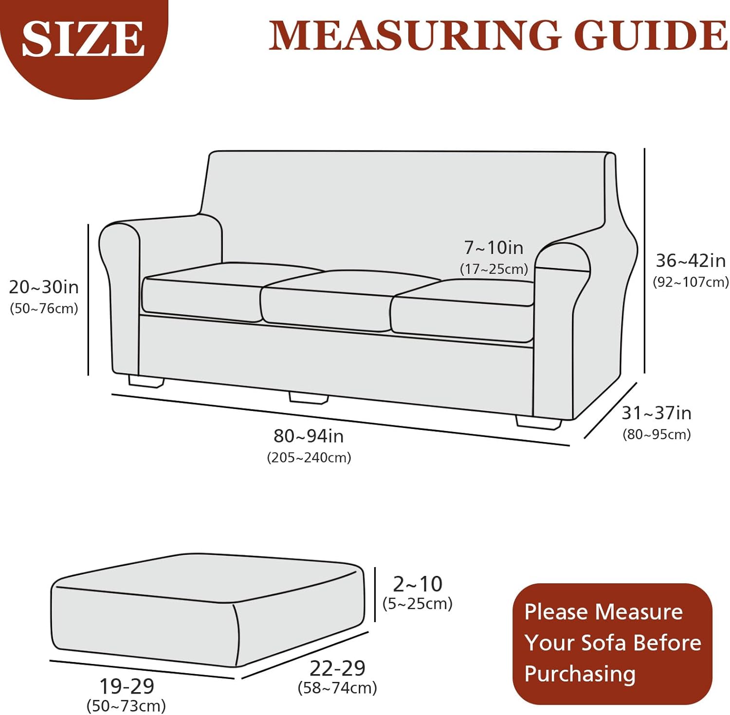 Stretch 4 Pieces Sofa Covers