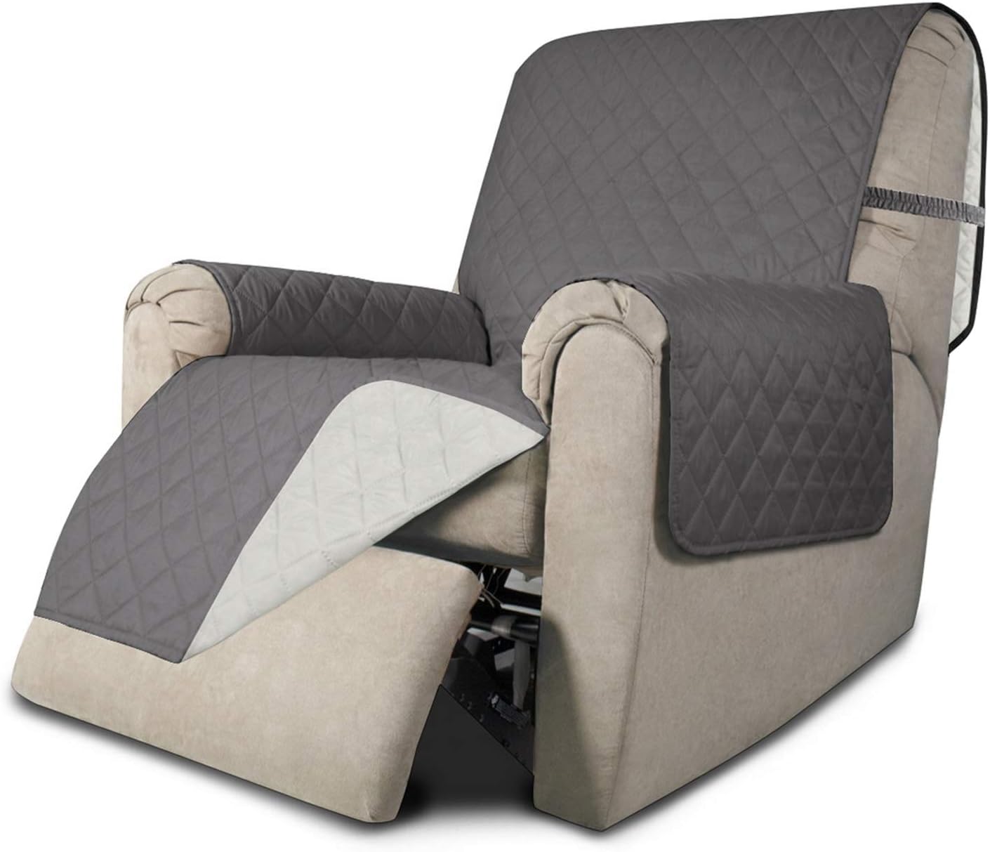 Easy-Going Chair Sofa Slipcover Reversible Sofa Cover Water Resistant Couch Cover Furniture Protector Cover with Elastic Straps for Pets Kids Children Dog Cat (Chair, Gray/Light Gray)