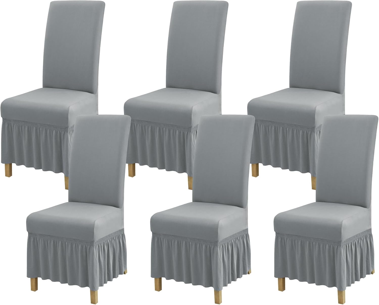 Dining Chair Cover,Dining Room Chair Covers Set of 6,Stretch Kitchen Chair Cover,Washable Dining Chair Cover,Parsons Chair Slipcovers Protective,for Home,Restaurant,Banquet(Gray)