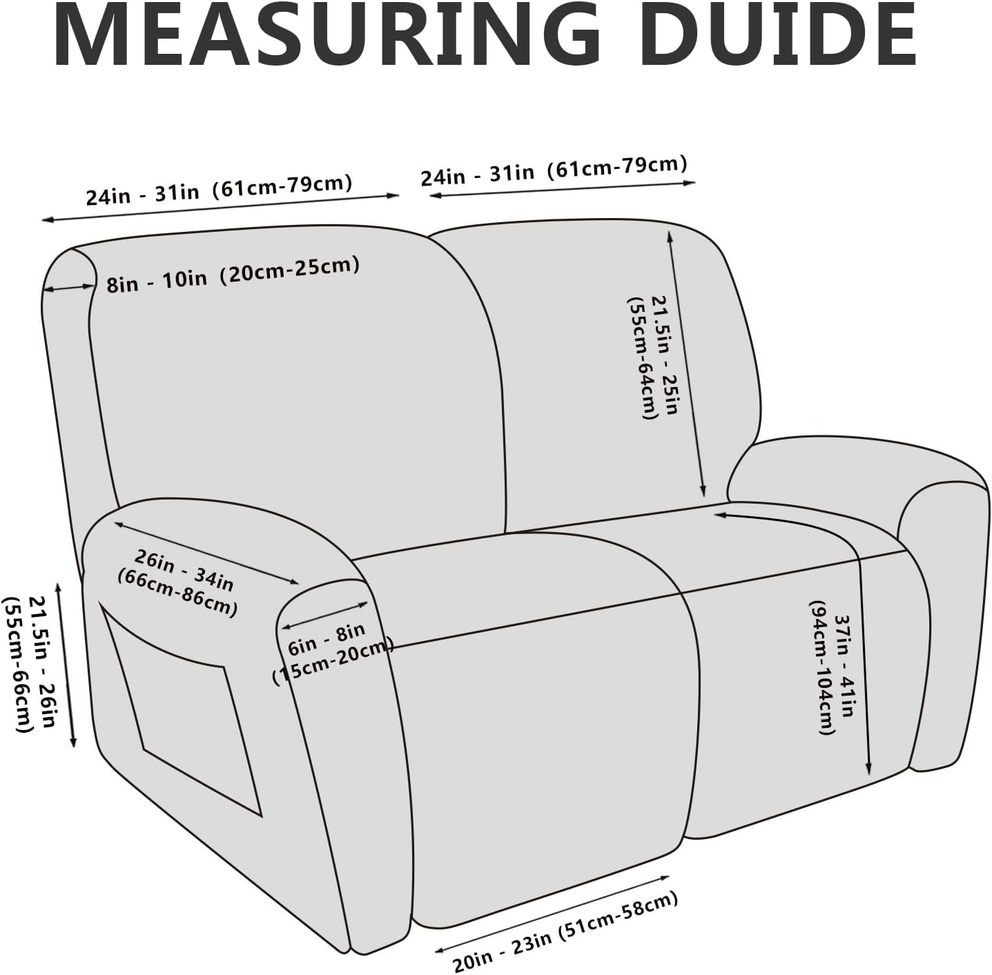 Leather Like Recliner Chair Covers Heavy Duty, 4 Pieces Lazy Boy Recliner Cover for Recliner Chair, Leather Cover for Recliner slipcovers Washable for Pets (Dark Brown)