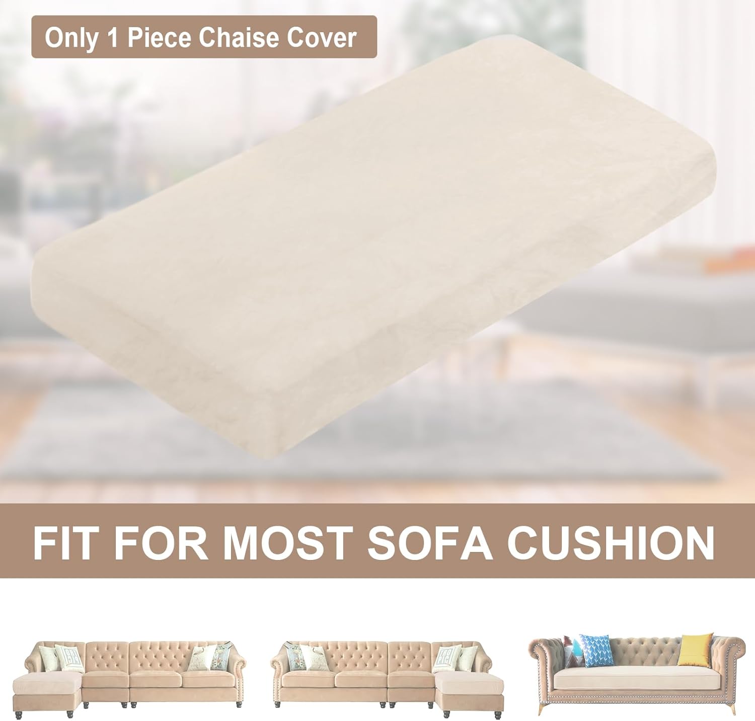 NAISI Sectional Couch Cover 4 Pieces Velvet Separate Couch Cushion Covers L Shape Soft Stretch Sofa Slipcovers with 2pcs Pillowcases for Left/Right Chaise Sectional Couch(3 Seater+1 Chaise,Dark Grey)