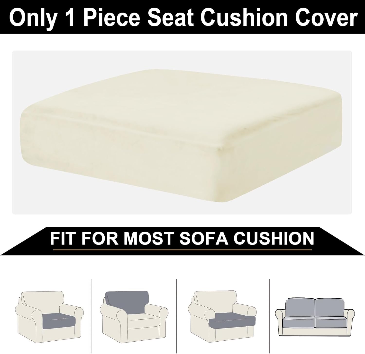 NAISI Sectional Couch Cover 4 Pieces Velvet Separate Couch Cushion Covers L Shape Soft Stretch Sofa Slipcovers with 2pcs Pillowcases for Left/Right Chaise Sectional Couch(3 Seater+1 Chaise,Dark Grey)