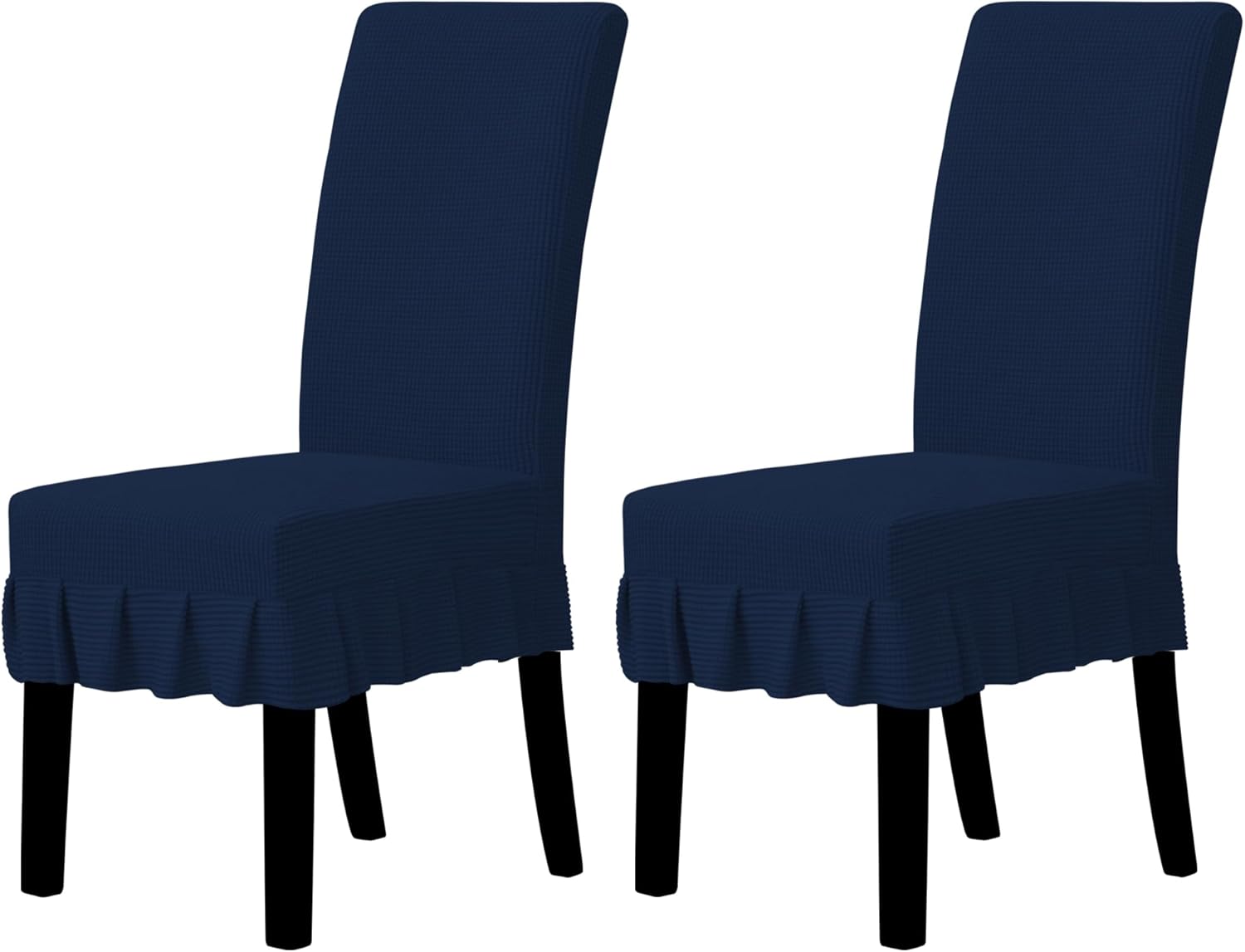 Easy-Going Dining Chair Covers Stretch Parsons Chair Slipcover with Skirt Chair Covers for Dining Room Restaurant Banquet (2 PCS, Light Gray)