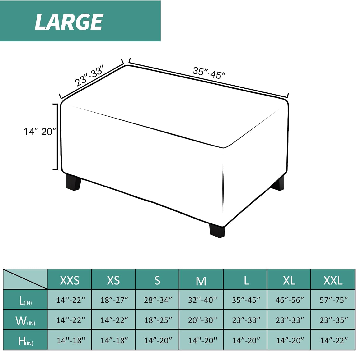 Velvet Ottoman Cover Rectangular