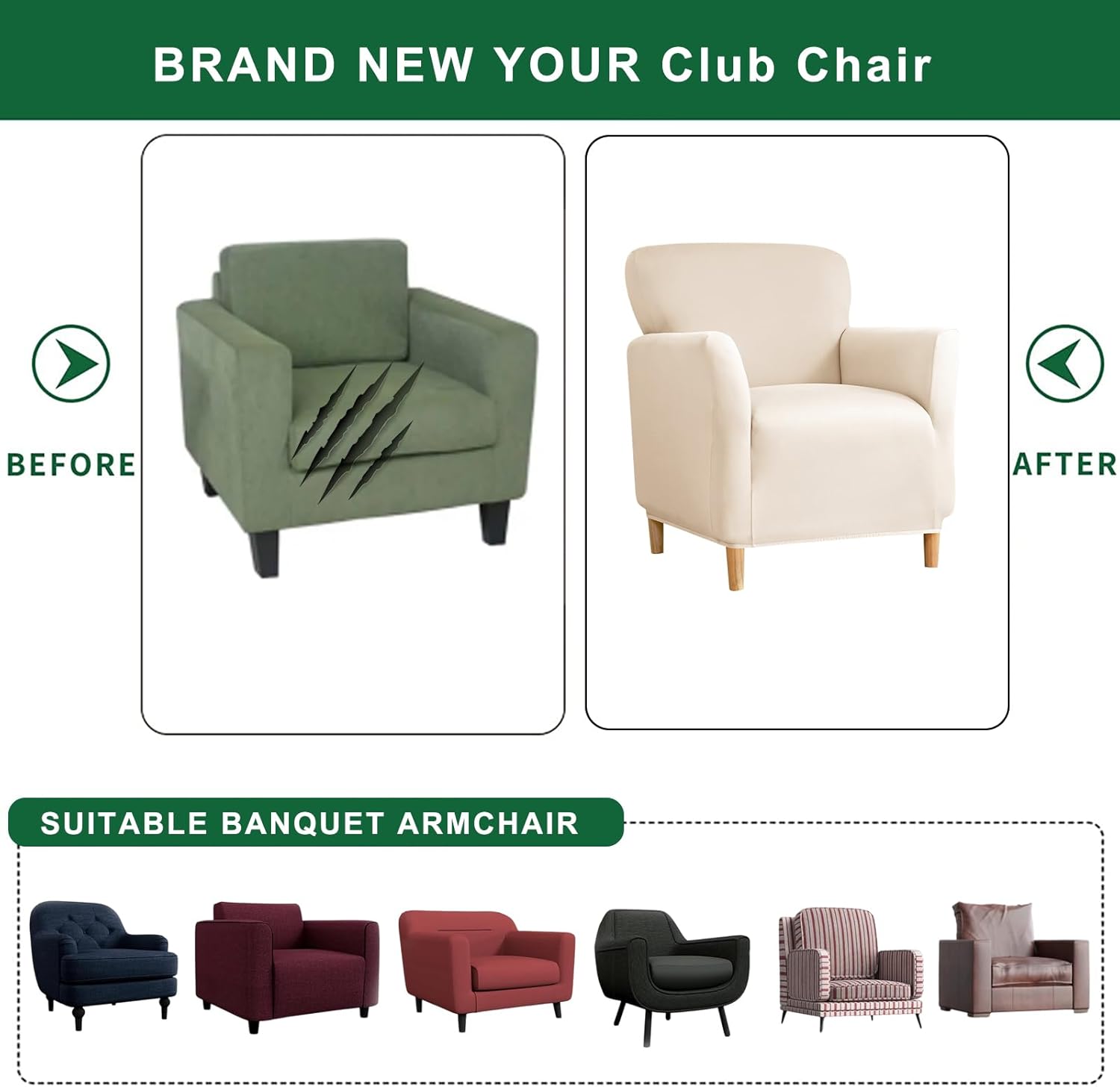 Printed Banquet Armchair Slipcovers Soft Chair Covers Armchair 1-Piece Stretch Chair Covers for Living Room Nonslip Outdoor Armchair Slipcover Kids Pets Friendly Furniture Protector,01