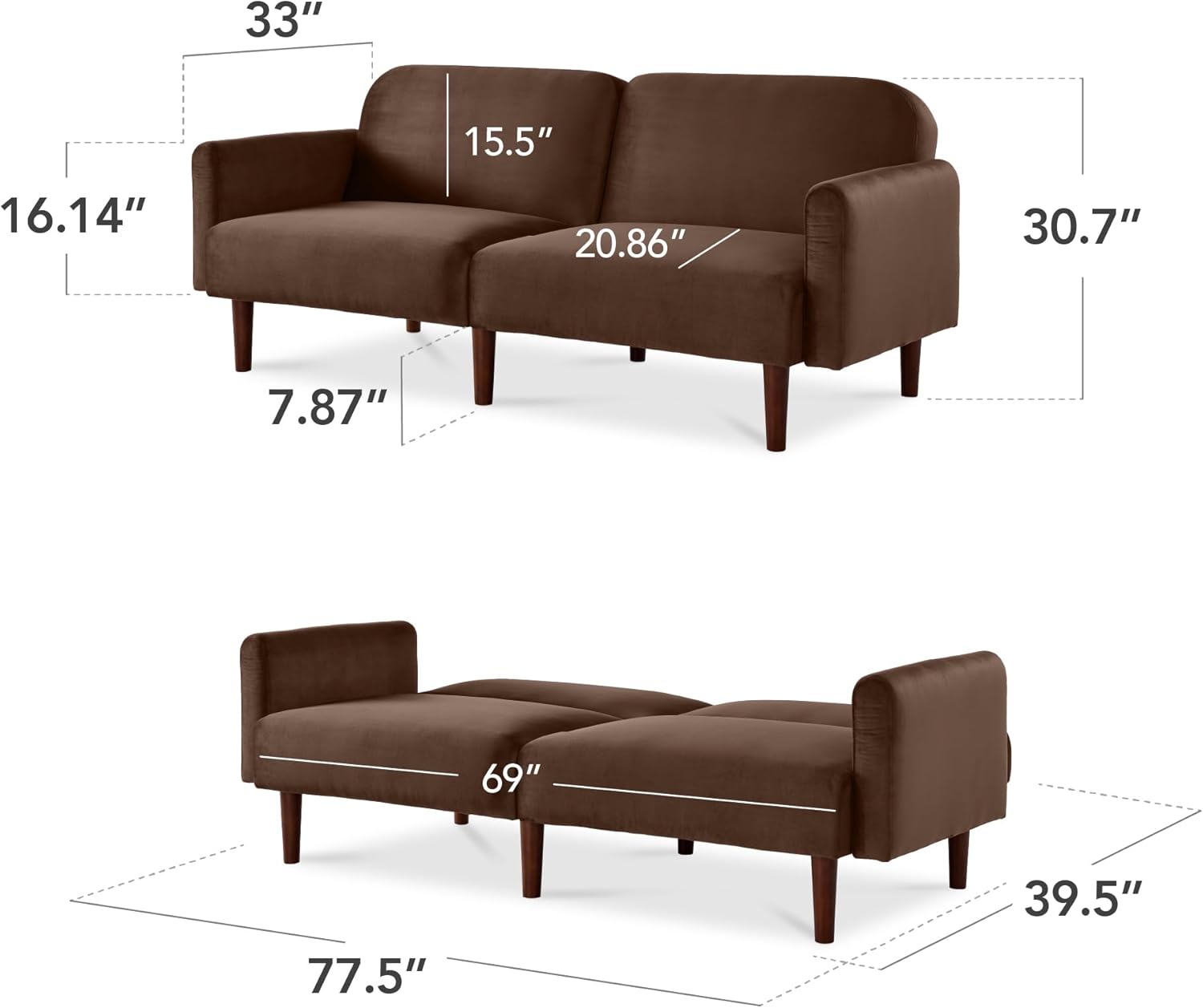 Velvet Loveseat Sofa