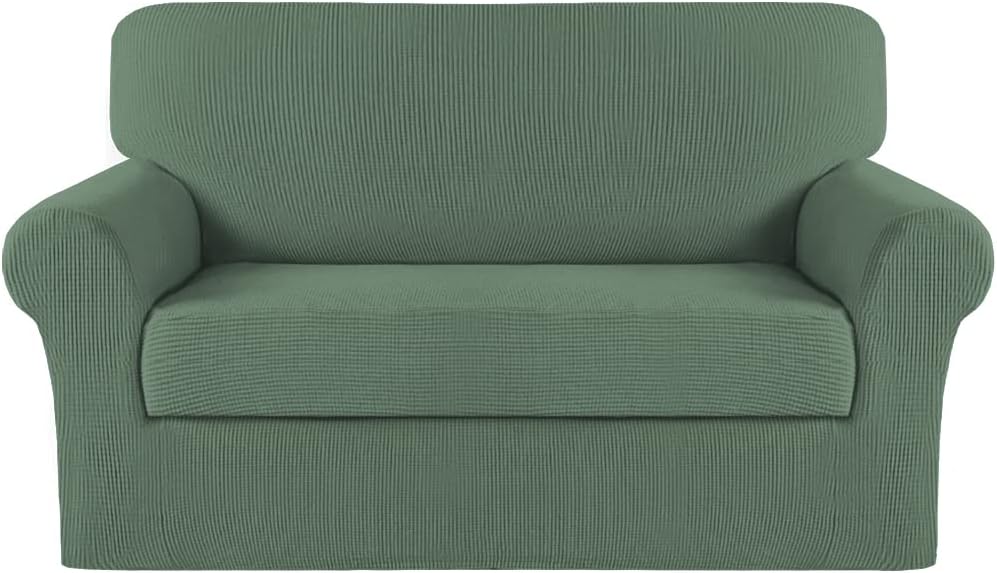 Turquoize 2 Piece Chair Covers for Living Room Armchair Cover Armchair Slipcovers with Arms Feature Thick Jacquard Fabric (Chair,Biscotti Beige)