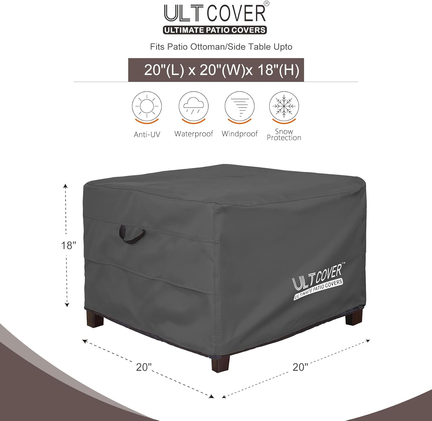 Waterproof Patio Ottoman Cover Rectangular