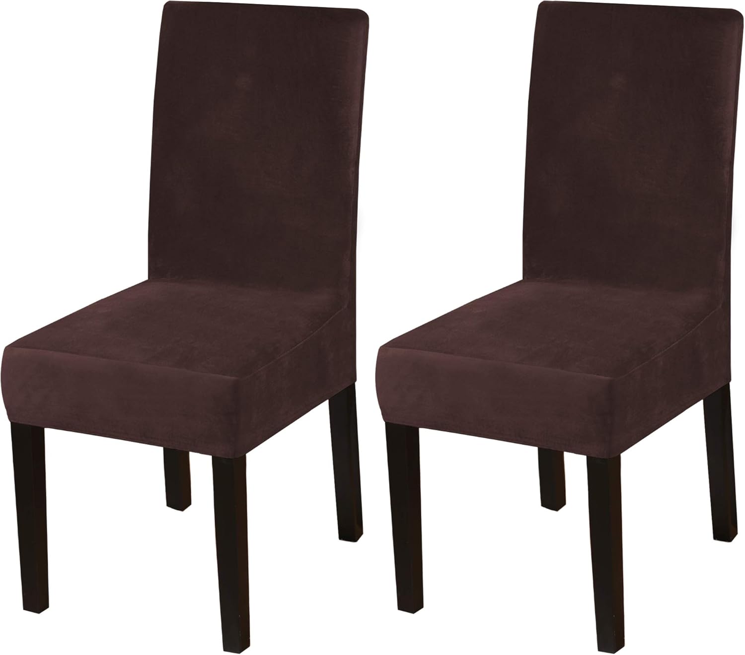 Turquoize Dining Chair Covers - Stretch, Removable, Set of 2 - Parson Dining Chair Protector Covers for Home, Hotel, Ceremony (2, Biscotti Beige)