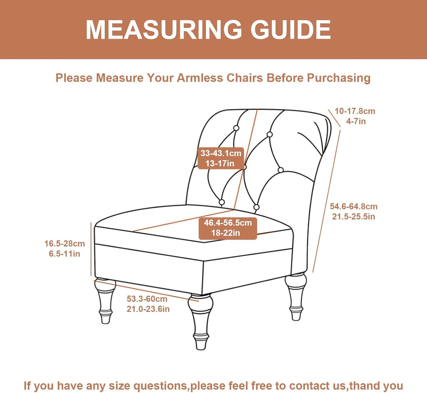 Eco-Ancheng Armless Chair Slipcover Removable Armless Accent Chairs Covers Washable Armless Slipper Chair Slipcover Printed Armless Chair Furniture Protector Covers for Living Dining Room Hotel