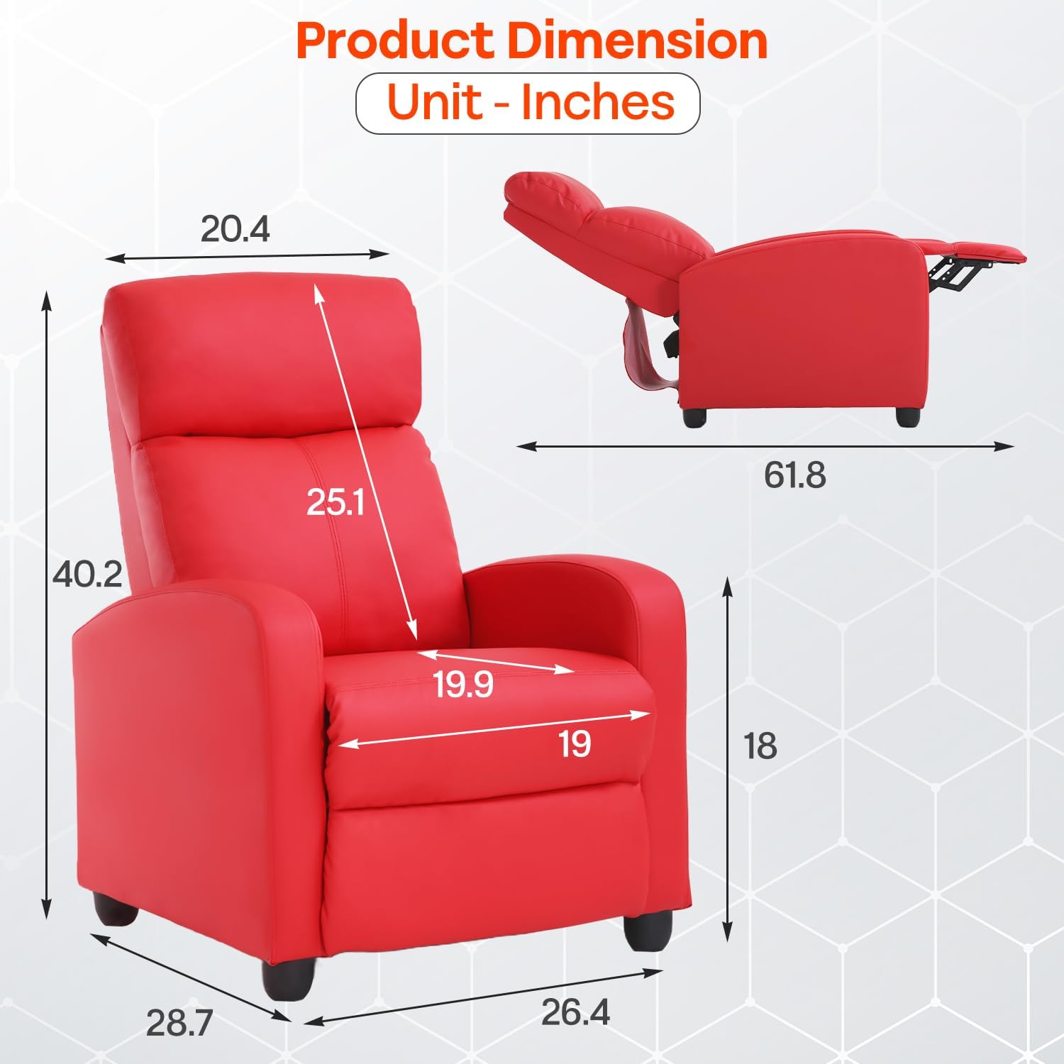 Theater Seating Single Reclining Sofa Lounge