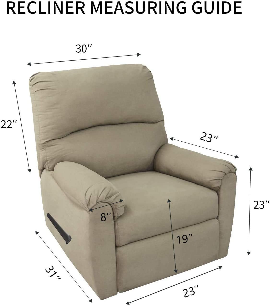 PureFit Stretch Chair Sofa Slipcover – Spandex Jacquard Non Slip Soft Couch Sofa Cover, Washable Furniture Protector with Non Skid Foam and Elastic Bottom for Kids (Chair, Dark Gray)