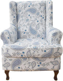 Stretch Wingback Chair Cover 2-Piece Printed Wing Chair Slipcover Sofa Slipcover Spandex Floral Armchair Slipcovers Furniture Protector with Elastic Bottom for Living ROOM