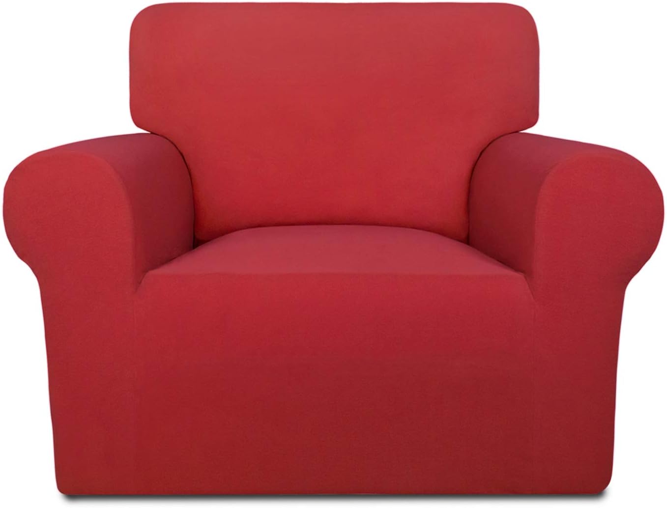 PureFit Super Stretch Chair Sofa Slipcover – Spandex Non Slip Soft Couch Sofa Cover, Washable Furniture Protector with Non Skid Foam and Elastic Bottom for Kids, Pets （Chair, Dark Gray）