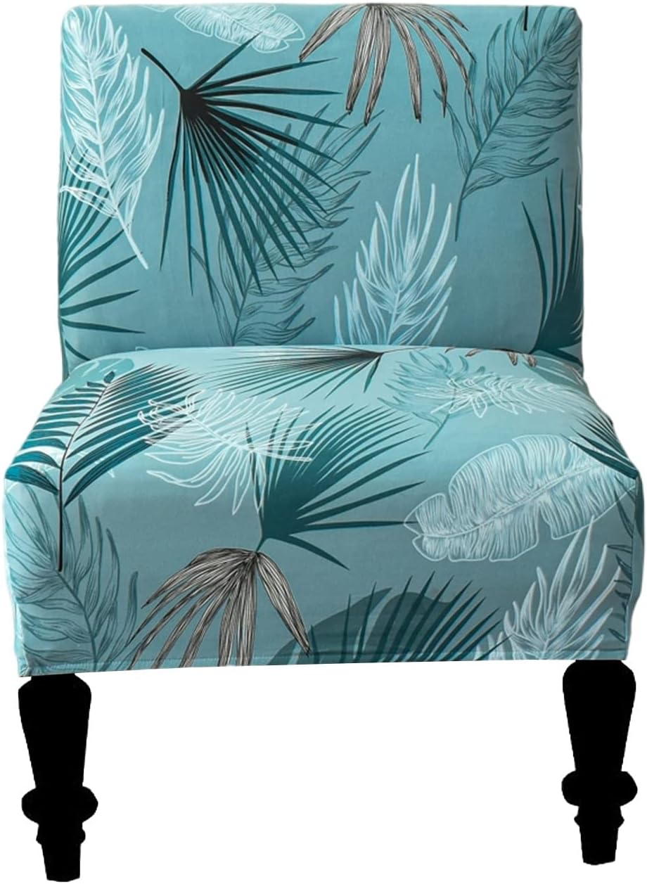 Eco-Ancheng Armless Chair Slipcover Removable Armless Accent Chairs Covers Washable Armless Slipper Chair Slipcover Printed Armless Chair Furniture Protector Covers for Living Dining Room Hotel