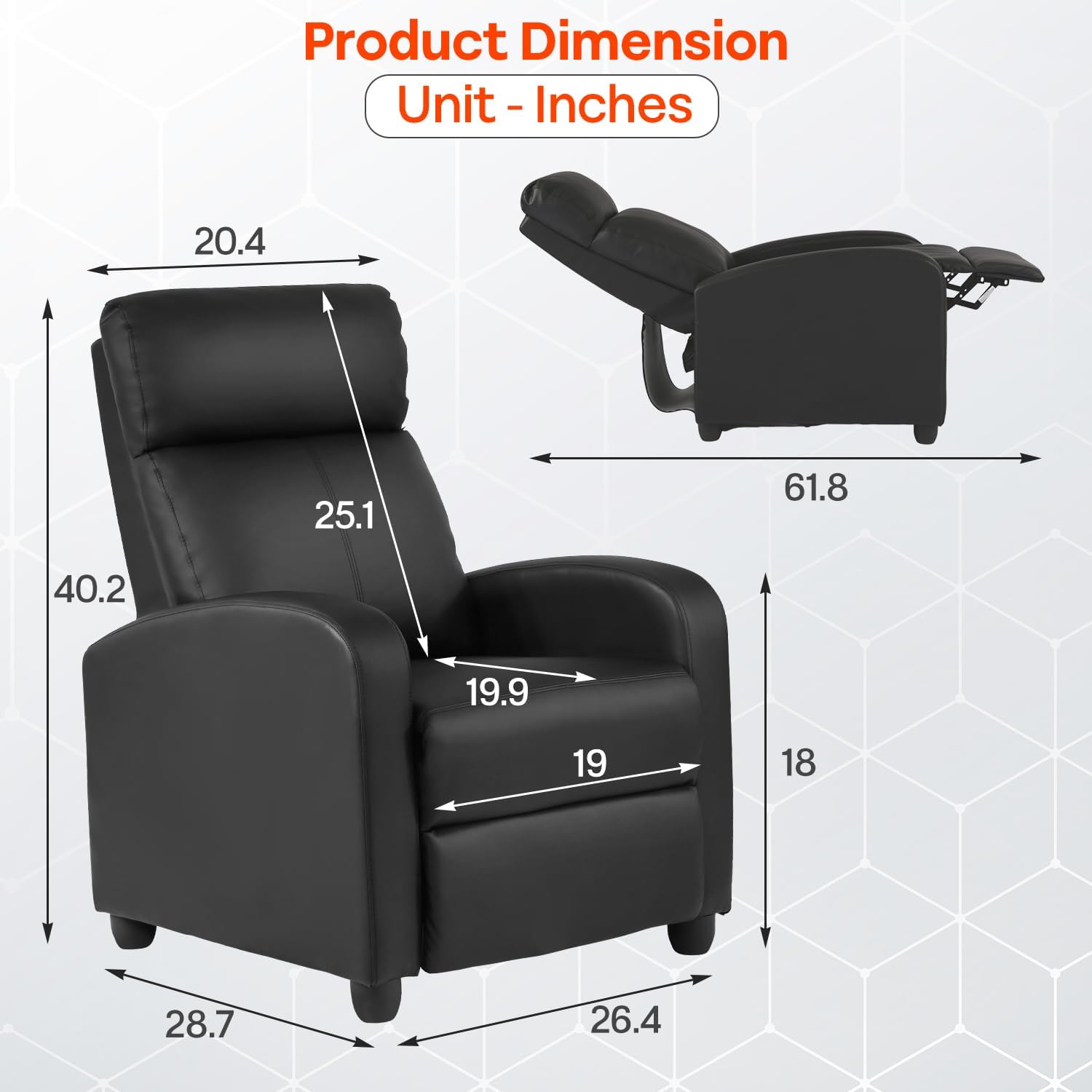 Theater Seating Single Reclining Sofa Lounge