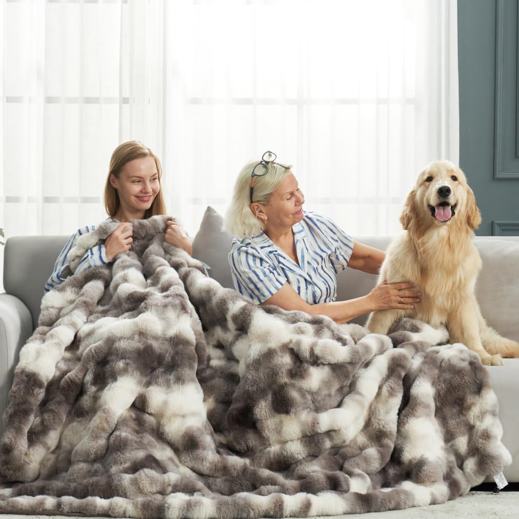 Fur Throw Blanket for Couch