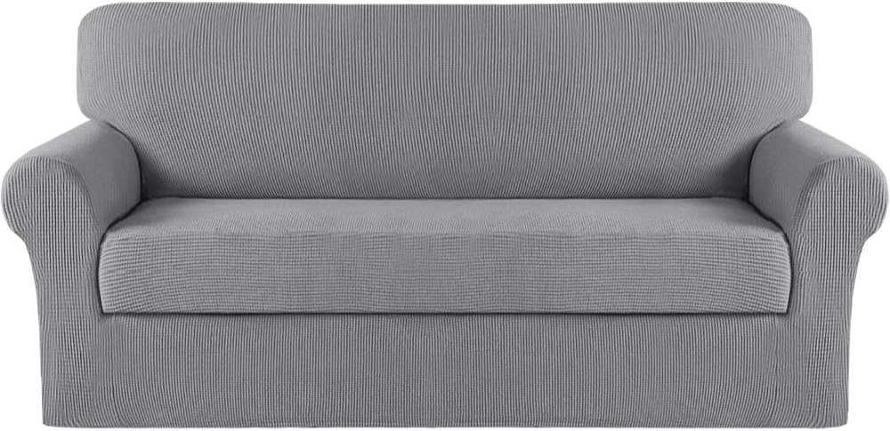 Turquoize 2 Piece Chair Covers for Living Room Armchair Cover Armchair Slipcovers with Arms Feature Thick Jacquard Fabric (Chair,Biscotti Beige)