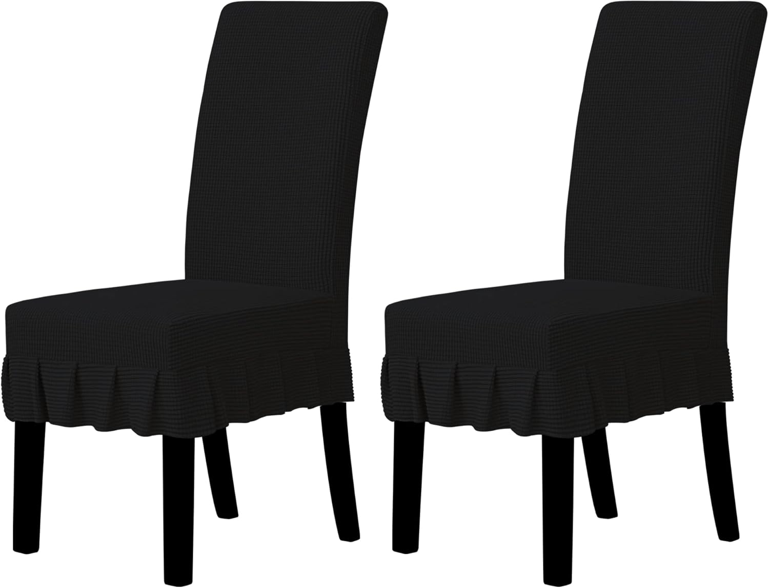 Easy-Going Dining Chair Covers Stretch Parsons Chair Slipcover with Skirt Chair Covers for Dining Room Restaurant Banquet (2 PCS, Light Gray)