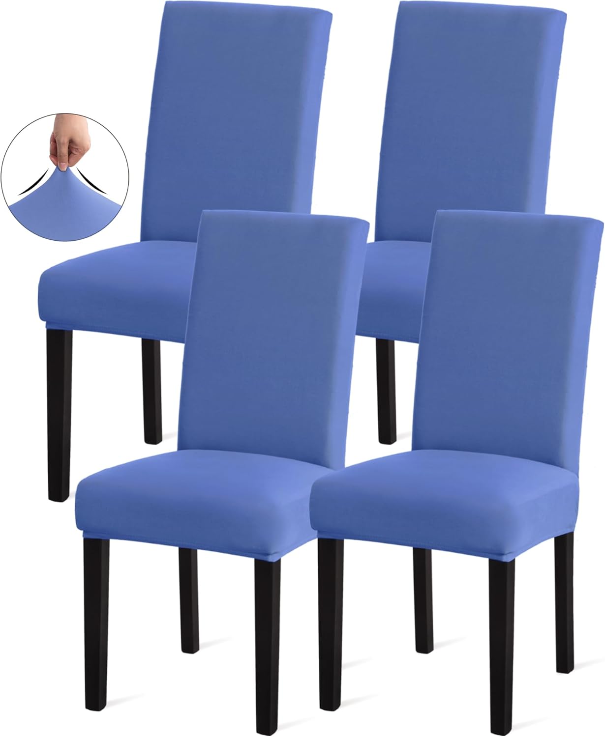 Sufdari Dining Chair Covers,Kitchen Cover,Parsons Slipcover,Spandex Protectors for Room Stretch Chairs Cover Set of 4 -Gray