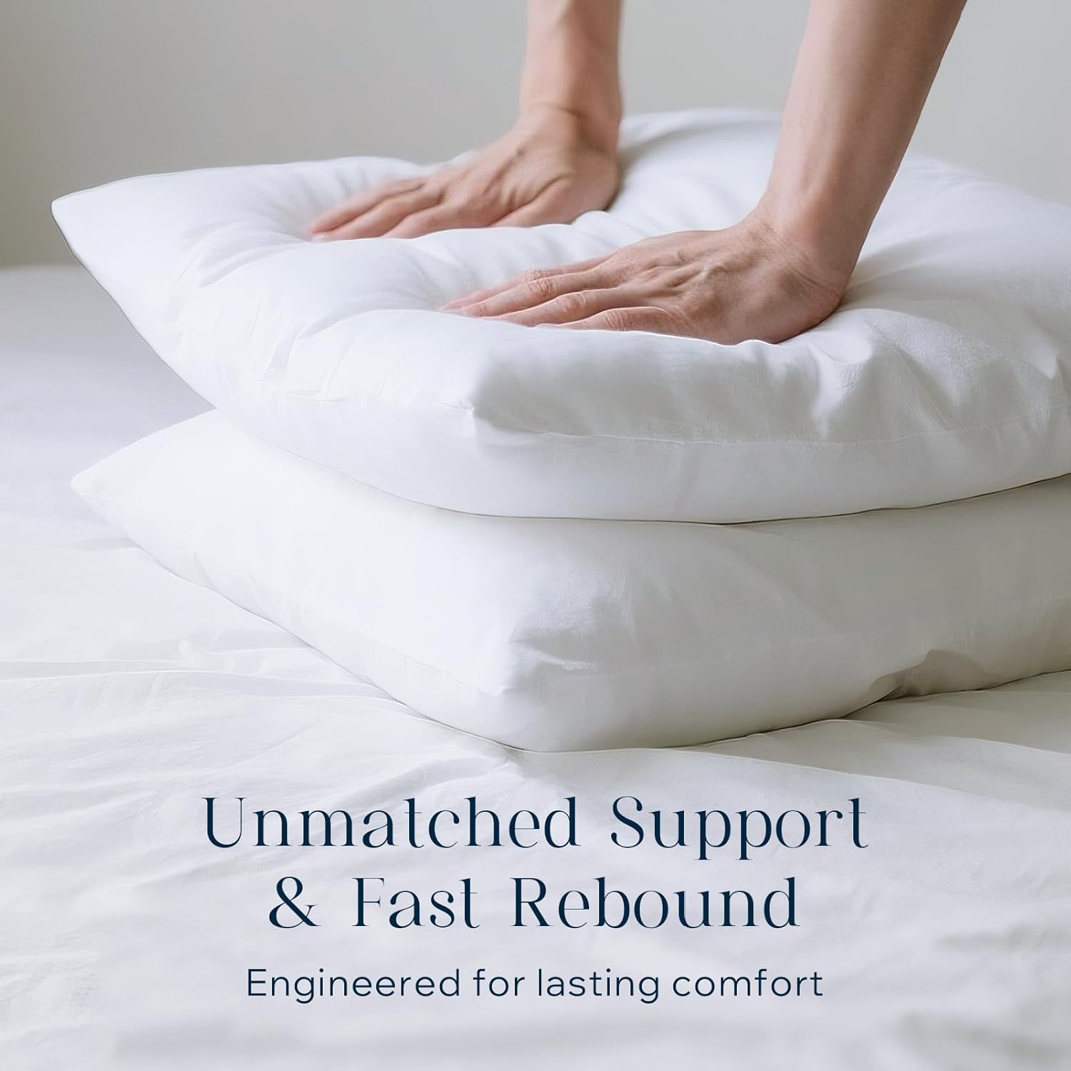 Phantoscope Pillow Inserts, Hypoallergenic 100% Virgin Fiber Square Form Microfiber Throw Pillow Inserts, Couch Bed Pillows 45x45 cm, 18x18 Inch (Pack of 4)