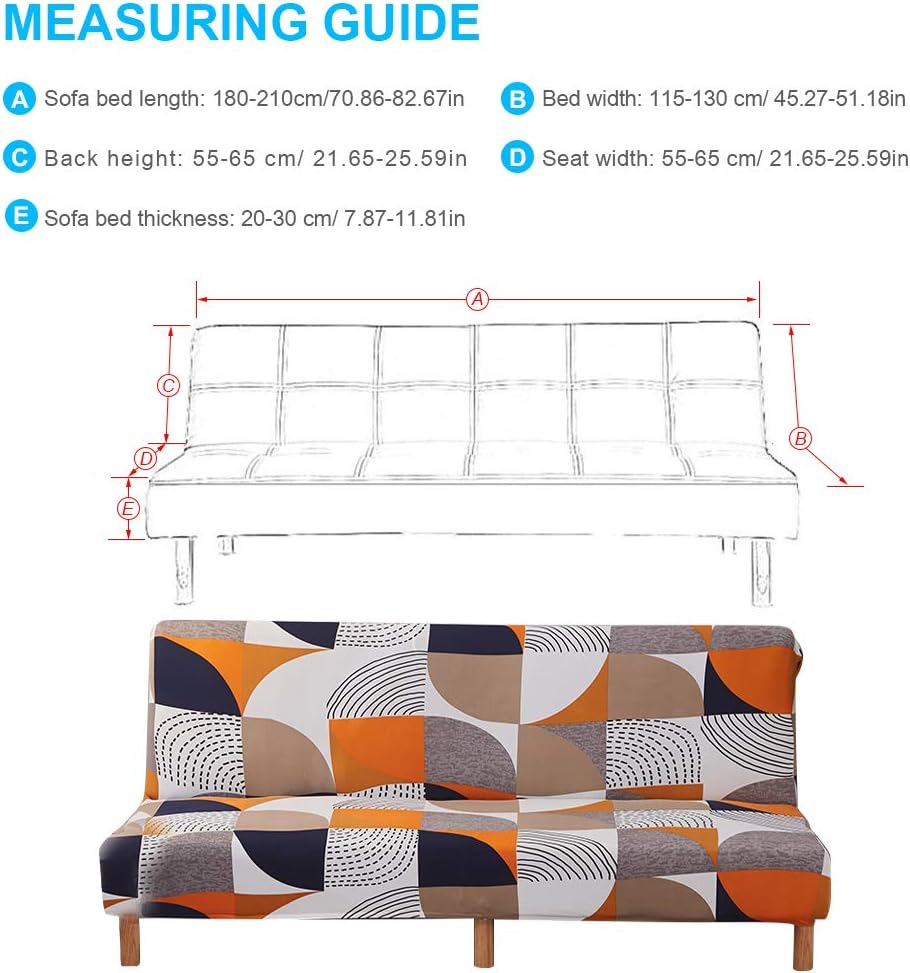 Armless Sofa Cover Futon Slipcover