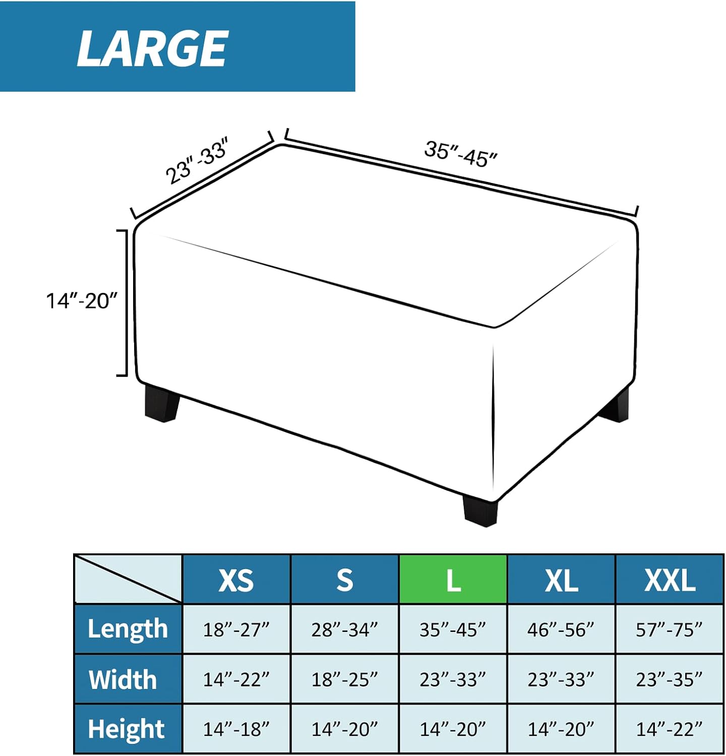 Rectangle Footrest Slipcovers