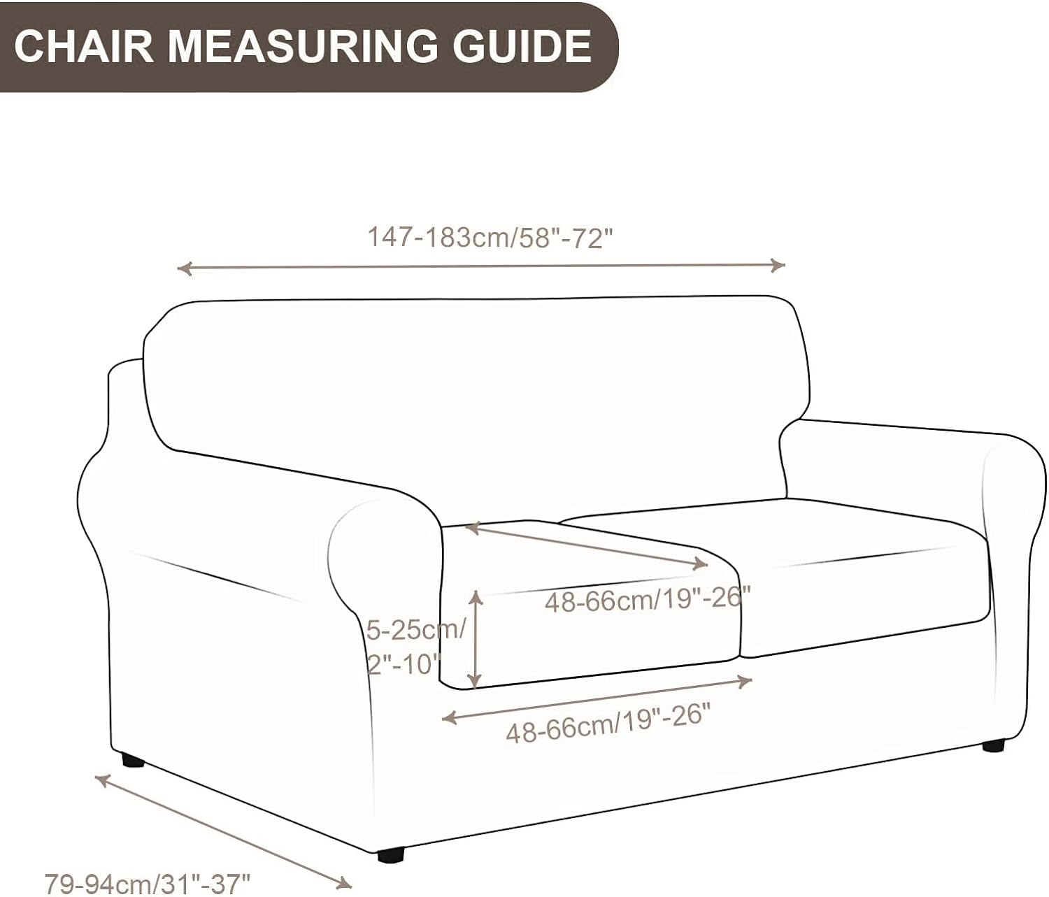 SearchI Stretch Sofa Cover Printed Couch Covers, Floral Pattern 2 Piece Armchair Slipcover with Separate Chair Cushion Cover, Washable Furniture Protector for Living Room(Armchair, Ball Flower)