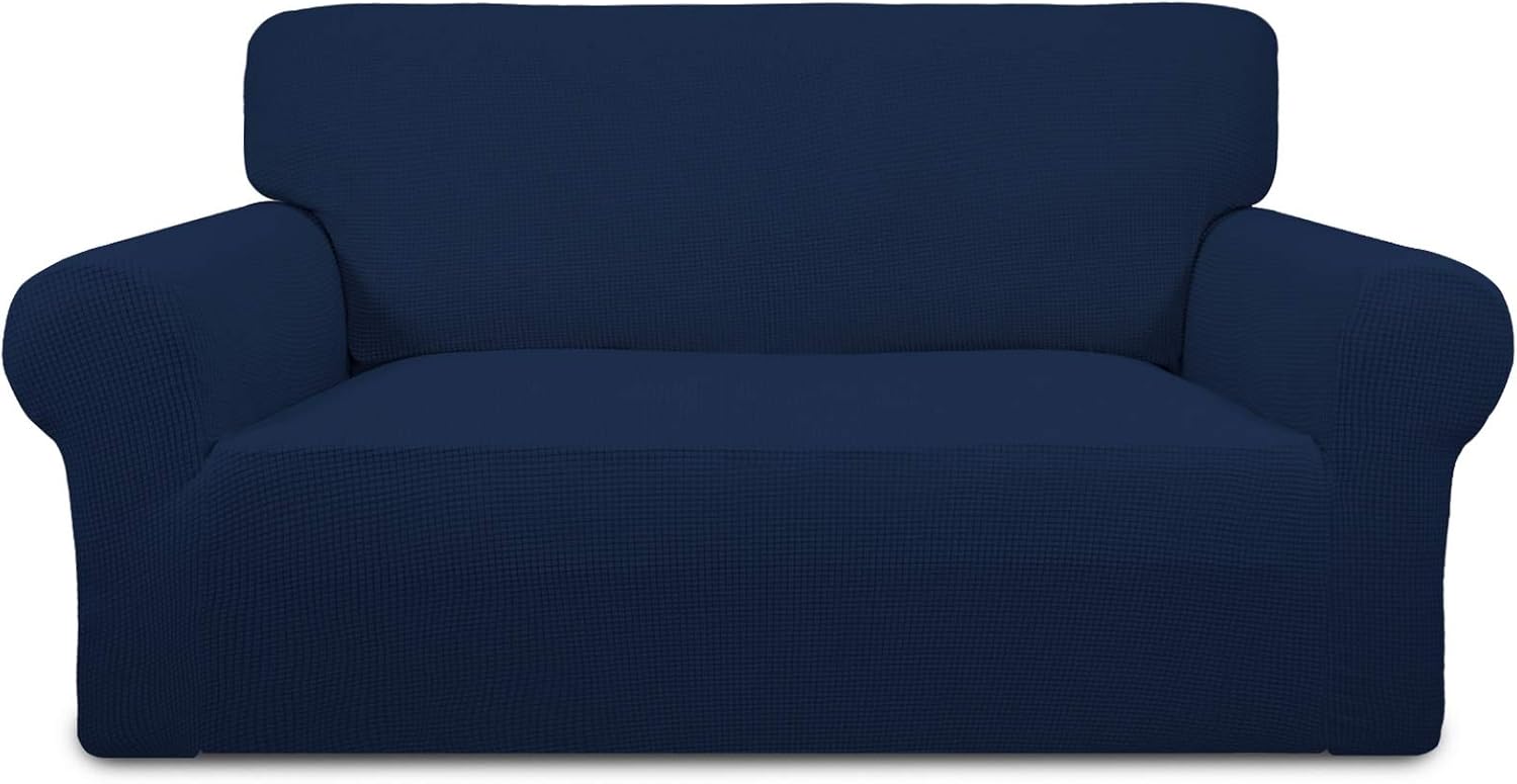 PureFit Stretch Chair Sofa Slipcover – Spandex Jacquard Non Slip Soft Couch Sofa Cover, Washable Furniture Protector with Non Skid Foam and Elastic Bottom for Kids (Chair, Dark Gray)