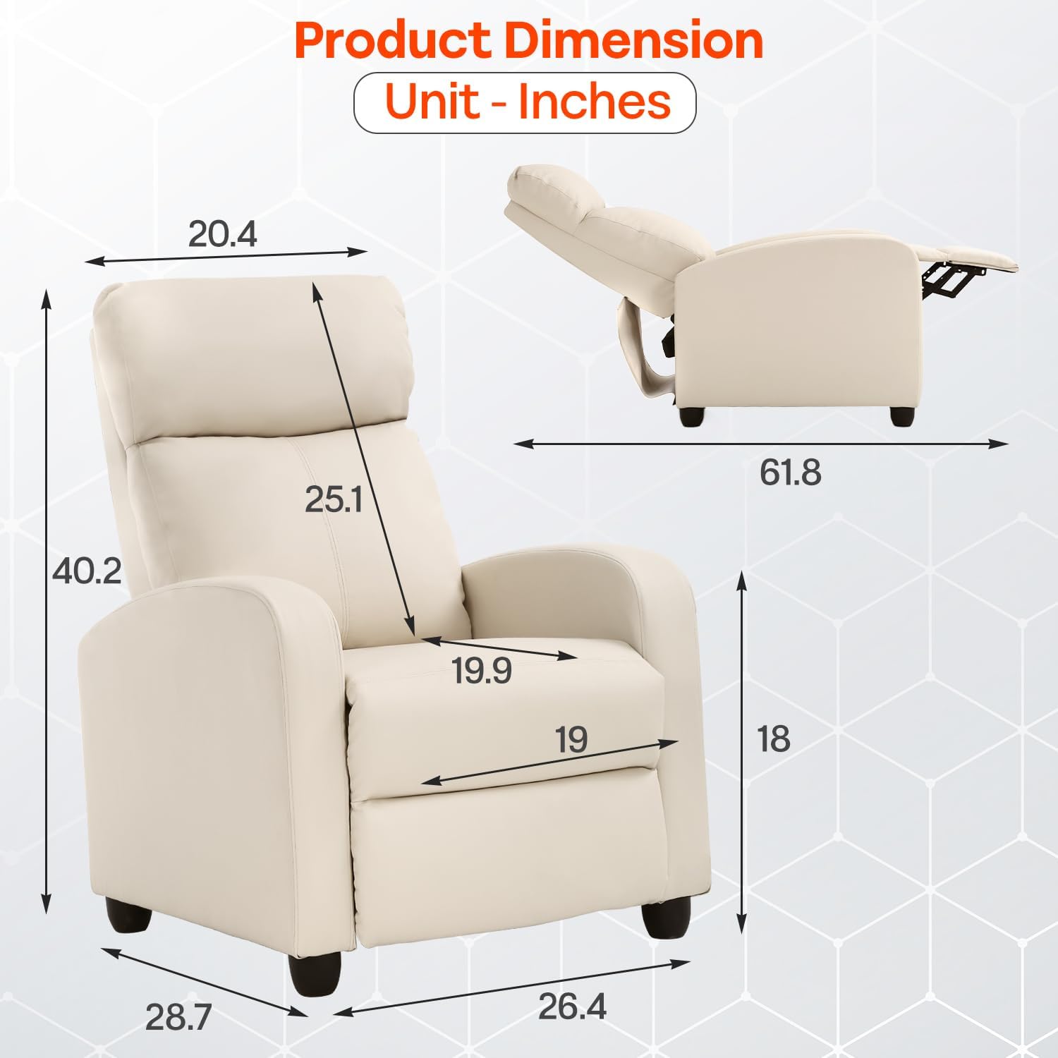 Theater Seating Single Reclining Sofa Lounge