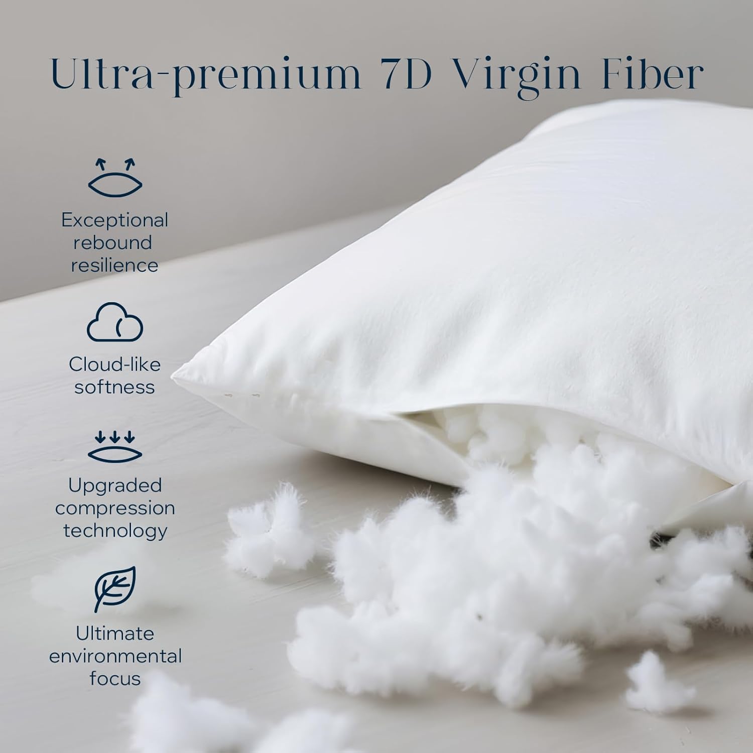 Phantoscope Pillow Inserts, Hypoallergenic 100% Virgin Fiber Square Form Microfiber Throw Pillow Inserts, Couch Bed Pillows 45x45 cm, 18x18 Inch (Pack of 4)