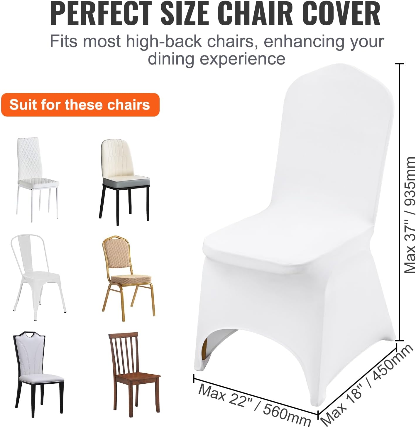 30 PCS White Folding Chair Covers
