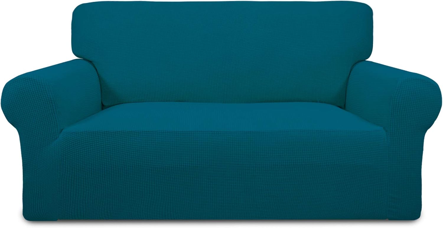 PureFit Stretch Chair Sofa Slipcover – Spandex Jacquard Non Slip Soft Couch Sofa Cover, Washable Furniture Protector with Non Skid Foam and Elastic Bottom for Kids (Chair, Dark Gray)