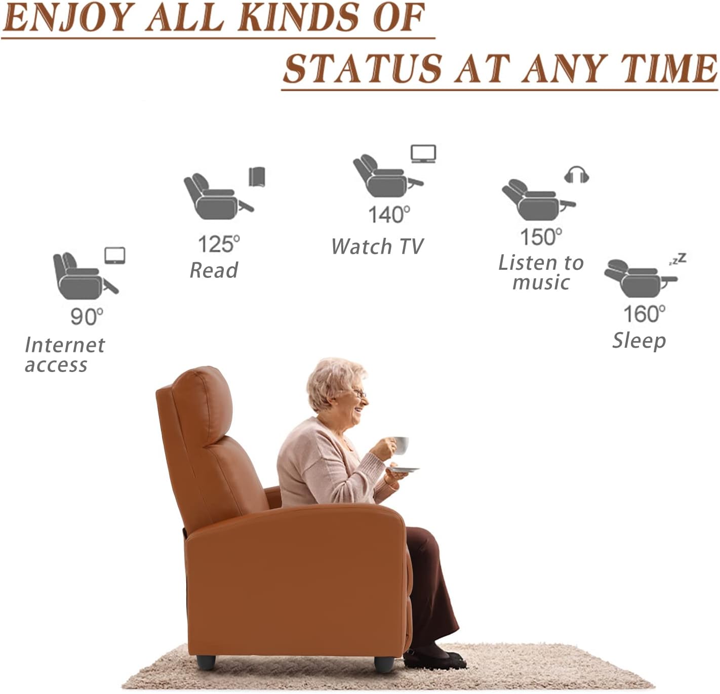 Theater Seating Single Reclining Sofa Lounge