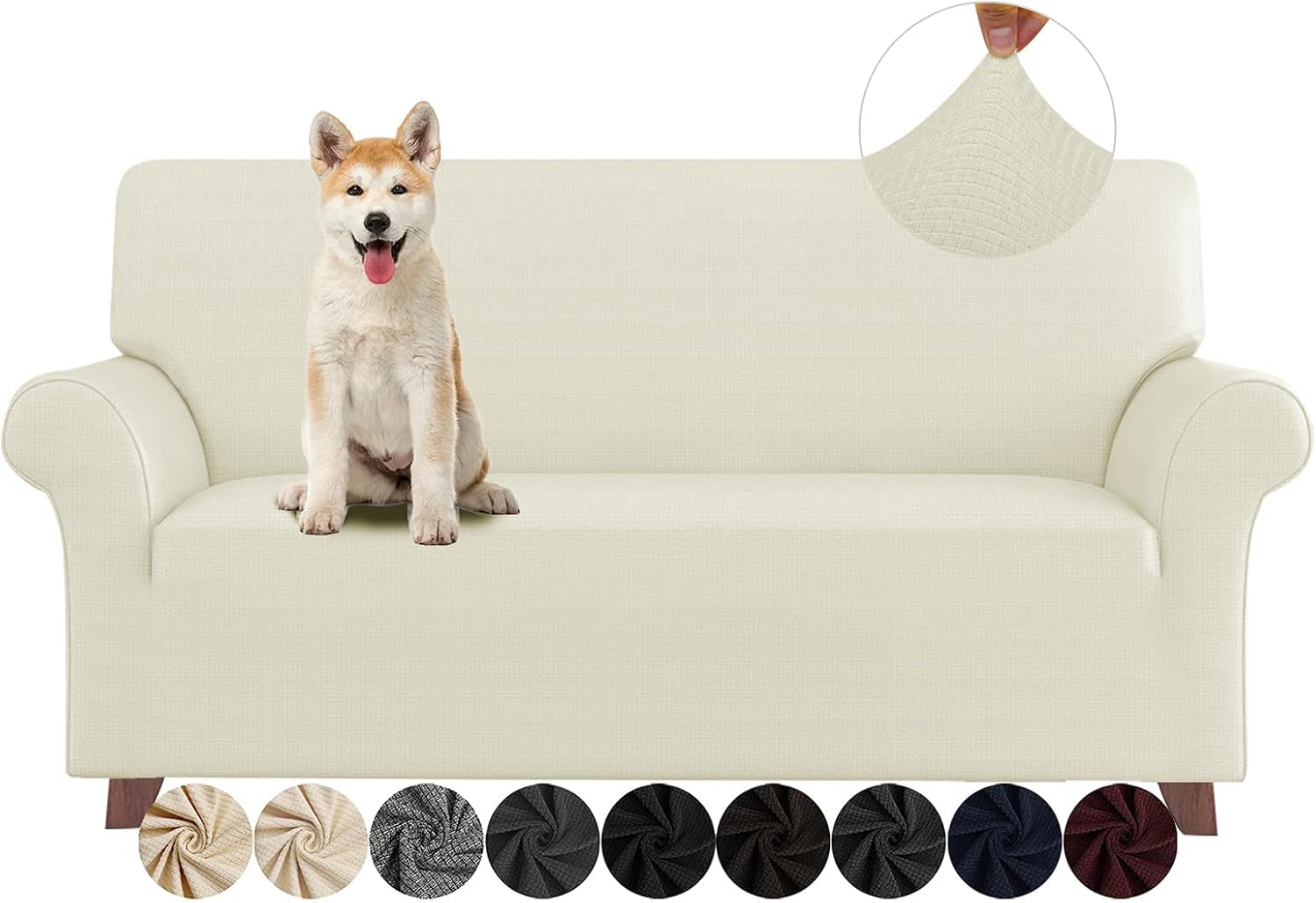 ZNSAYOTX Chair Slipcovers with Arms for Living Room High Stretchy Spandex Pet Friendly Armchair Furniture Protection Covers (Black and White, Chair)